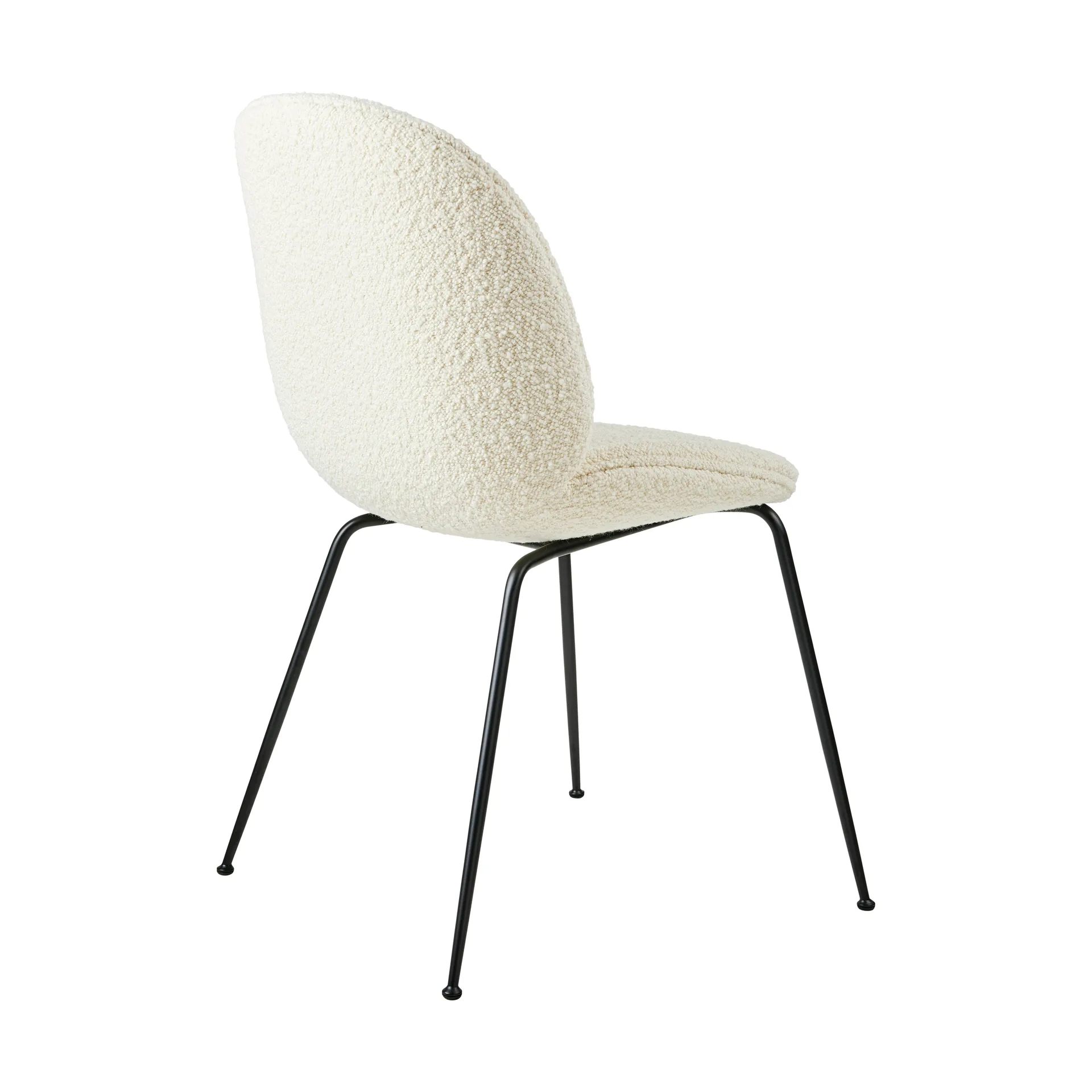 Beetle dining chair fully upholstered conic base, Karakorum 001-musta runko GUBI