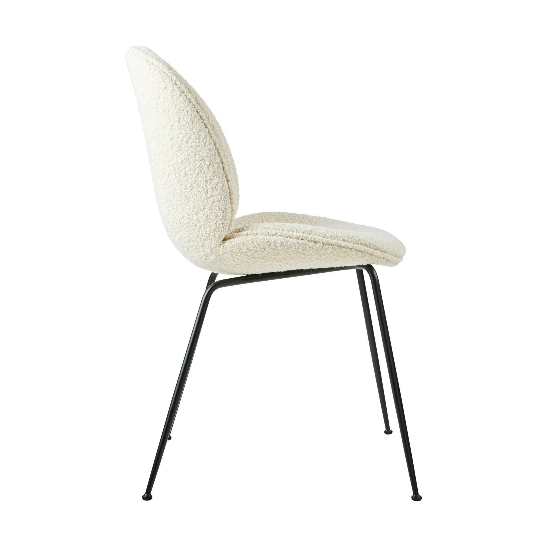 Beetle dining chair fully upholstered conic base, Karakorum 001-musta runko GUBI