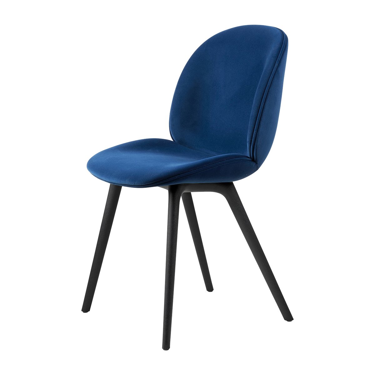 Gubi Beetle dining chair fully upholstered-plastic base Sunday 003-black