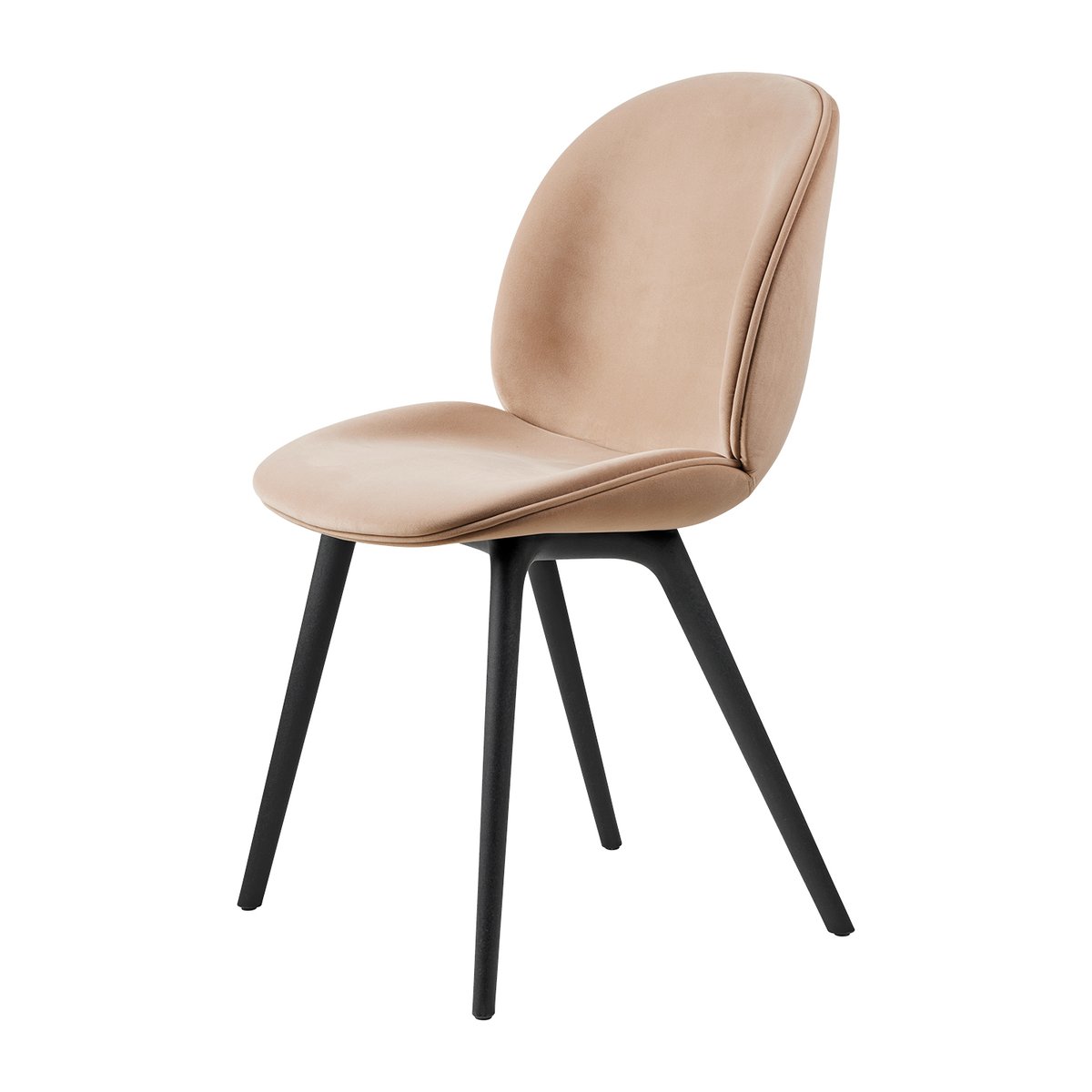 Gubi Beetle dining chair fully upholstered-plastic base Sunday 034-black