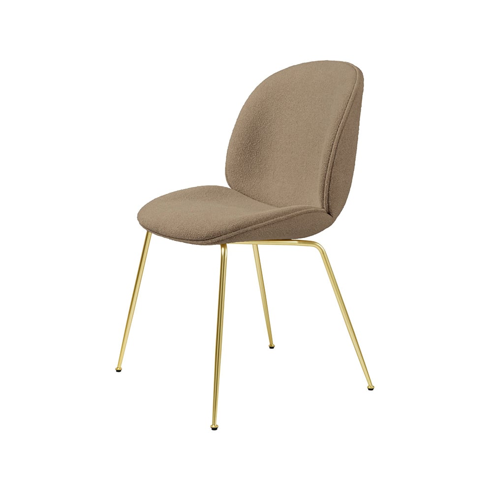 Gubi Beetle dining chair fully upholstered -tuoli Kangas light bouclé 003 beige messinkirunko