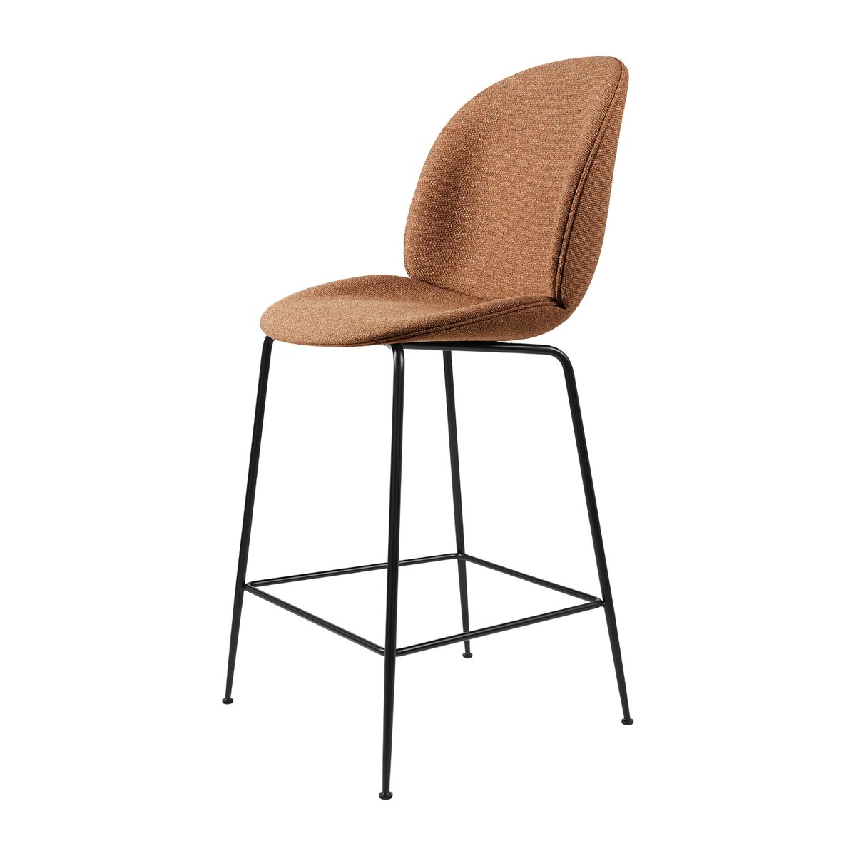 GUBI Beetle Fully Upholstered -baarituoli matala Around bouclé 032-black