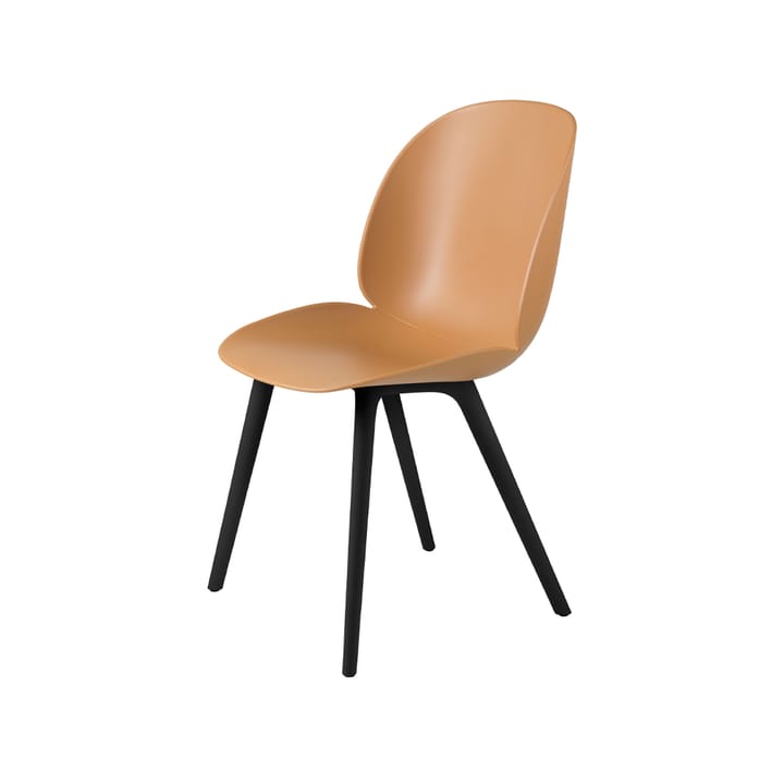Beetle Plastic -tuoli - Amber brown, mustat jalat - GUBI