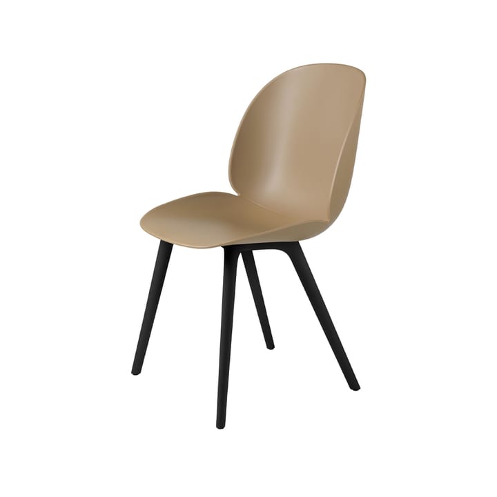 Beetle Plastic -tuoli - Pebble brown, mustat jalat - GUBI