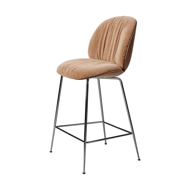 Beetle Soft baarituoli 65 cm etuosastaan verhoiltu - Belsuede Dedar 132 lakattu pähkinä-sininen krom - GUBI