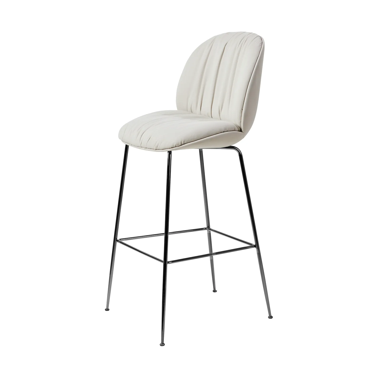 Beetle Soft baarituoli 75 cm täysin verhoiltu, Reales Gubi 001-svart krom -> Reales Gubi 001 musta kromi GUBI