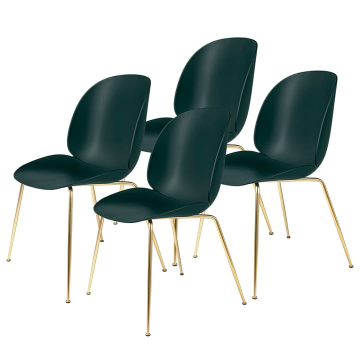 Beetle tuoli messinkijalat, 4-pakkaus - Dark Green - Gubi