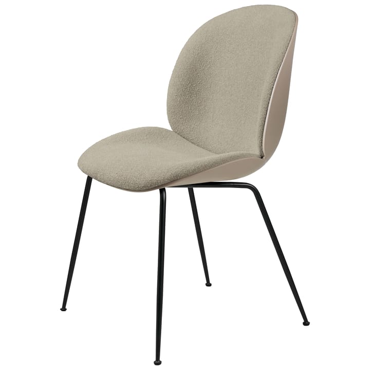Beetle tuoli mustat jalat - New Beige-Light Bouclé 008 - Gubi