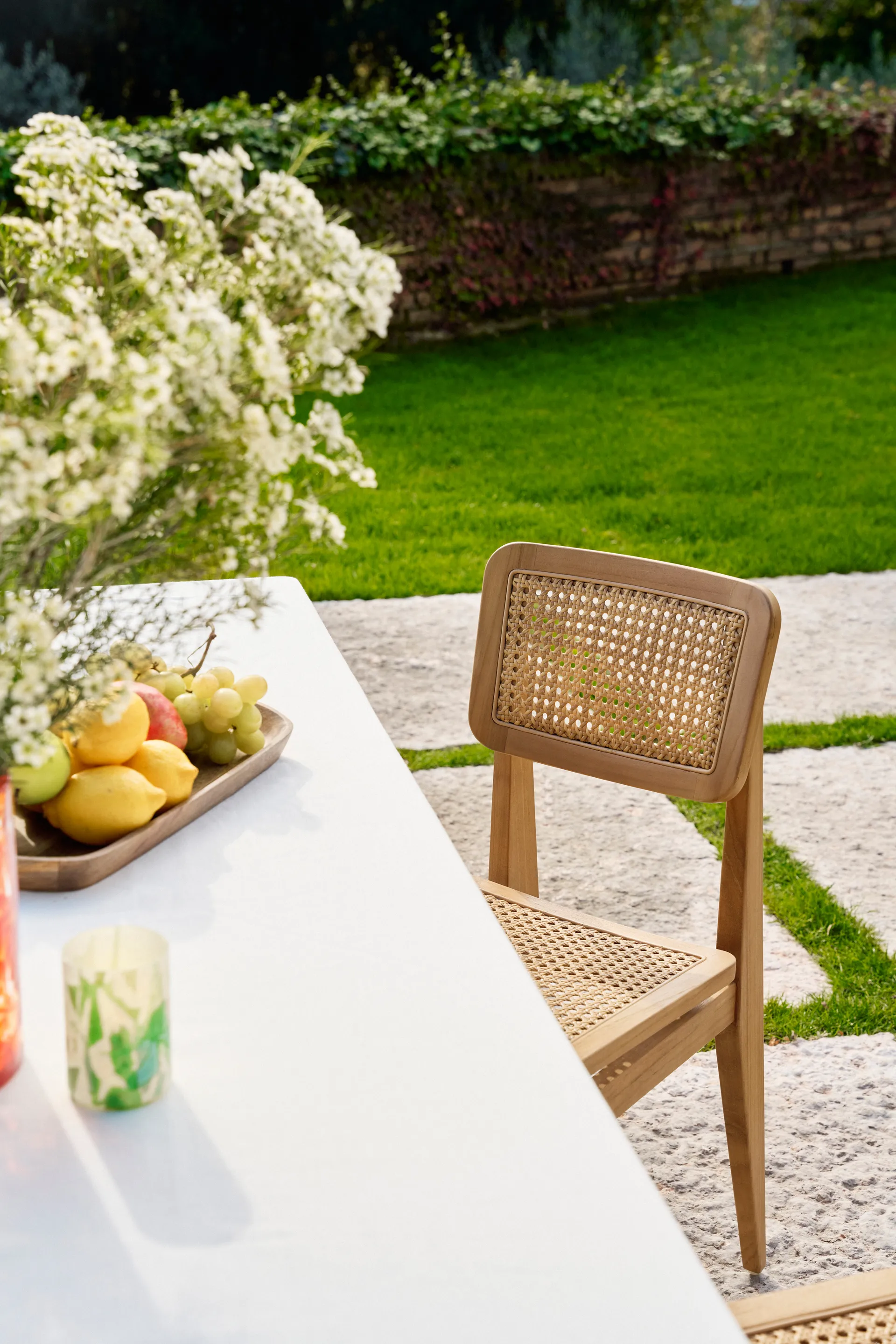 C-chair Outdoor tuoli, All french cane-natural teak GUBI