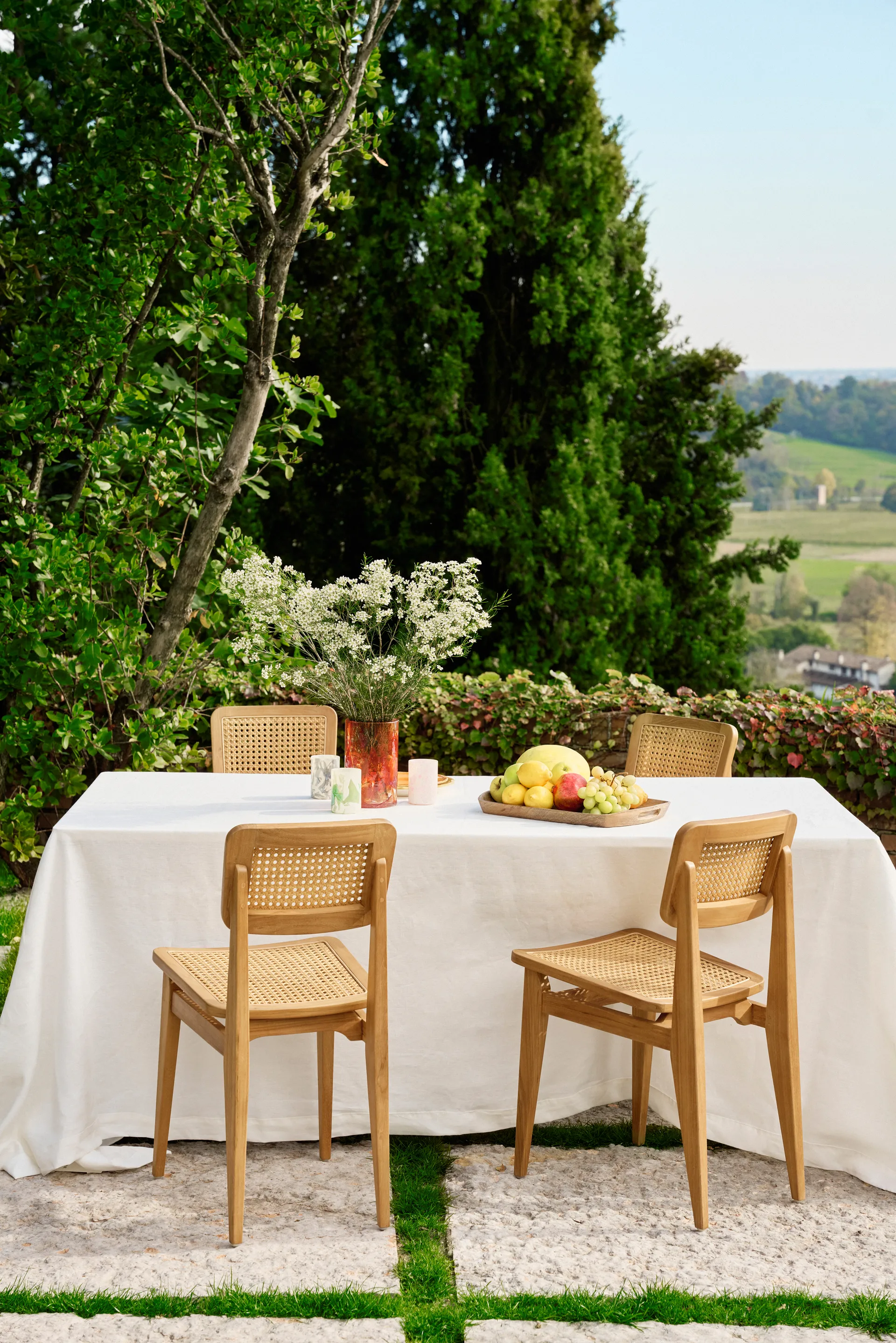 C-chair Outdoor tuoli, All french cane-natural teak GUBI