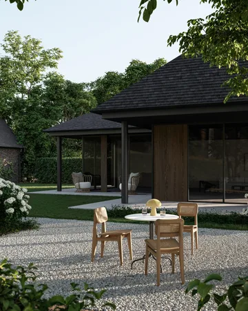 C-chair Outdoor tuoli - All french cane-natural teak - GUBI