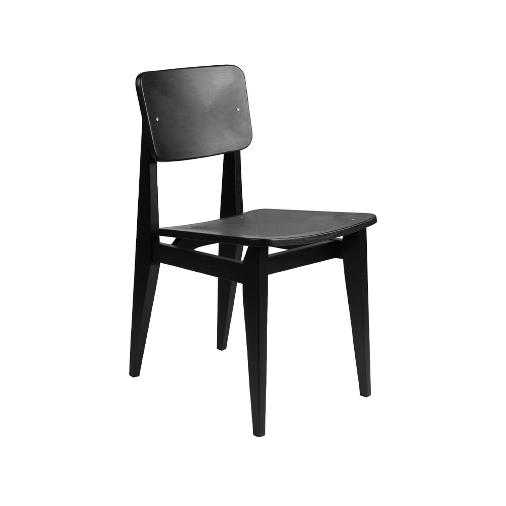 Gubi C-Chair tuoli Black stained oak