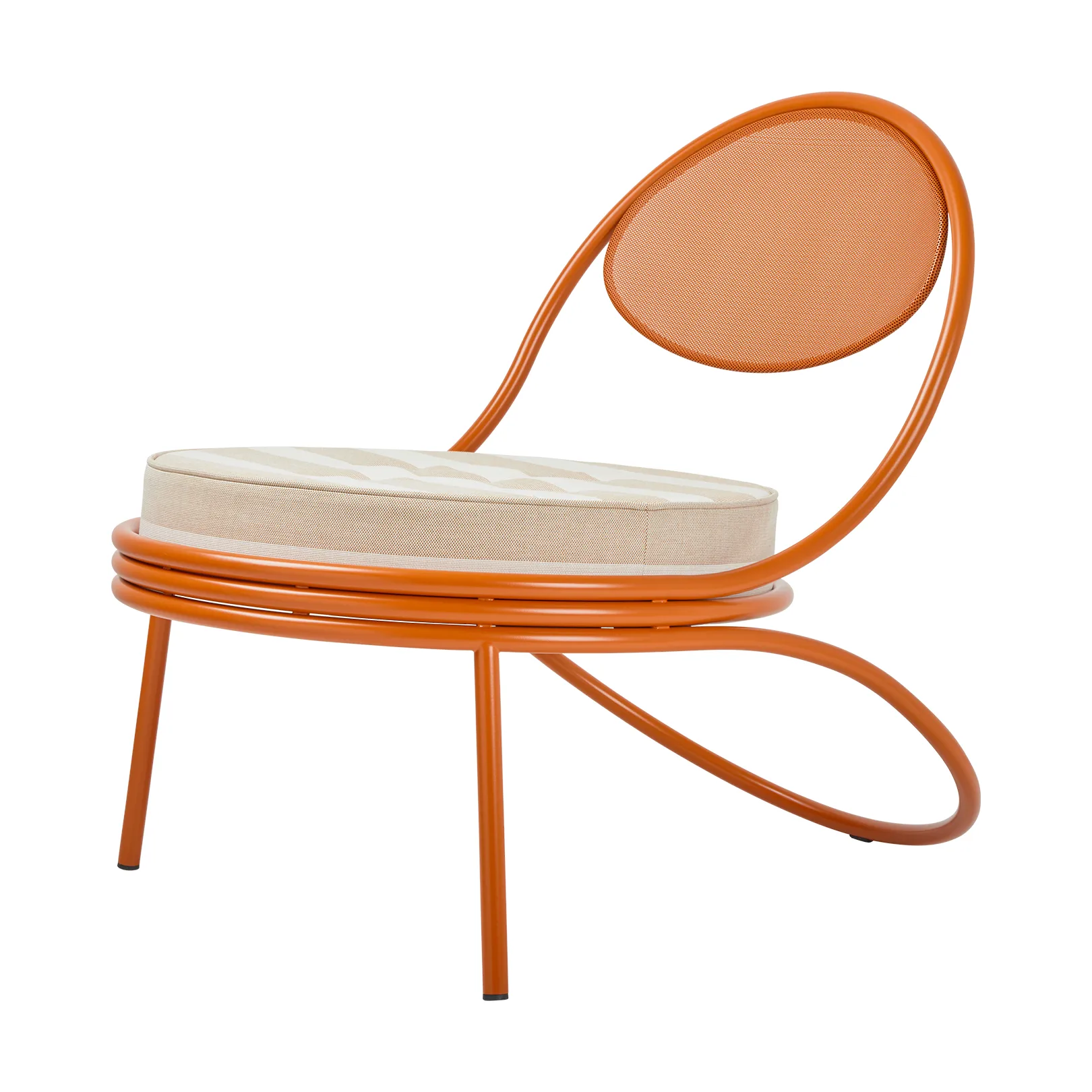 Copacabana Outdoor Lounge Chair verhoiltu istuinosa, Leslie stripe limonta 040-international orange GUBI