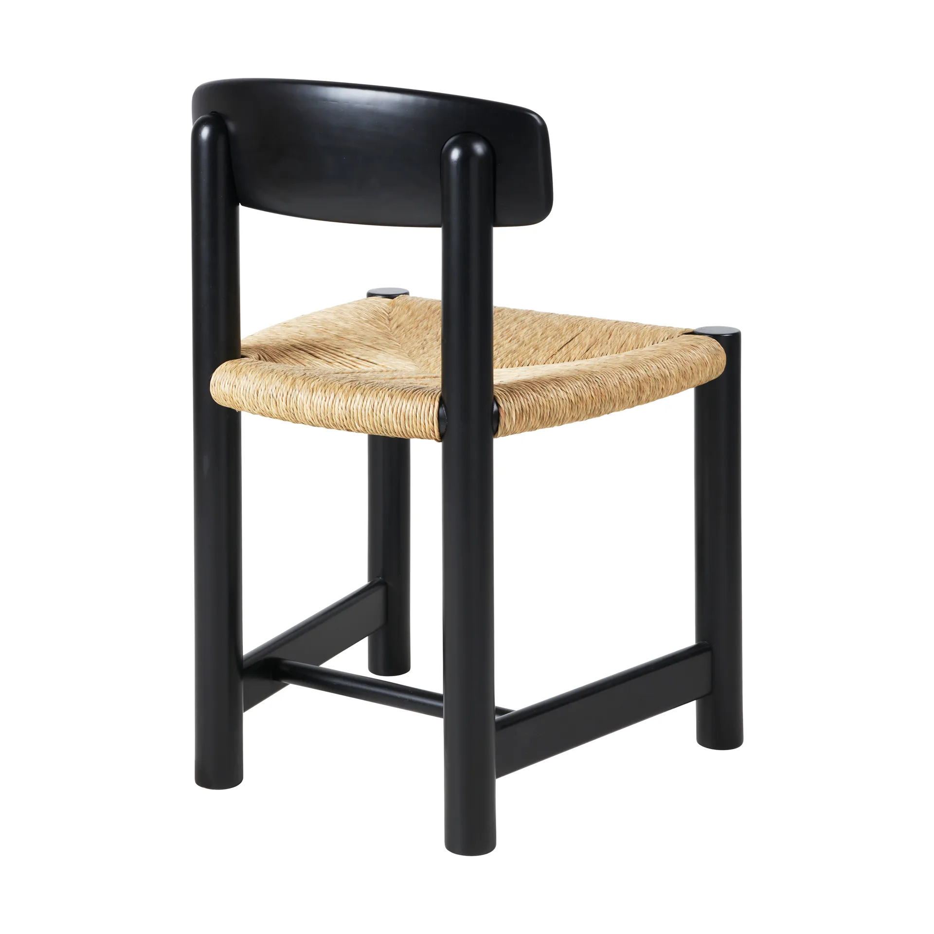 Daumiller Side Chair tuoli, Natural Rush-brown/black pine GUBI