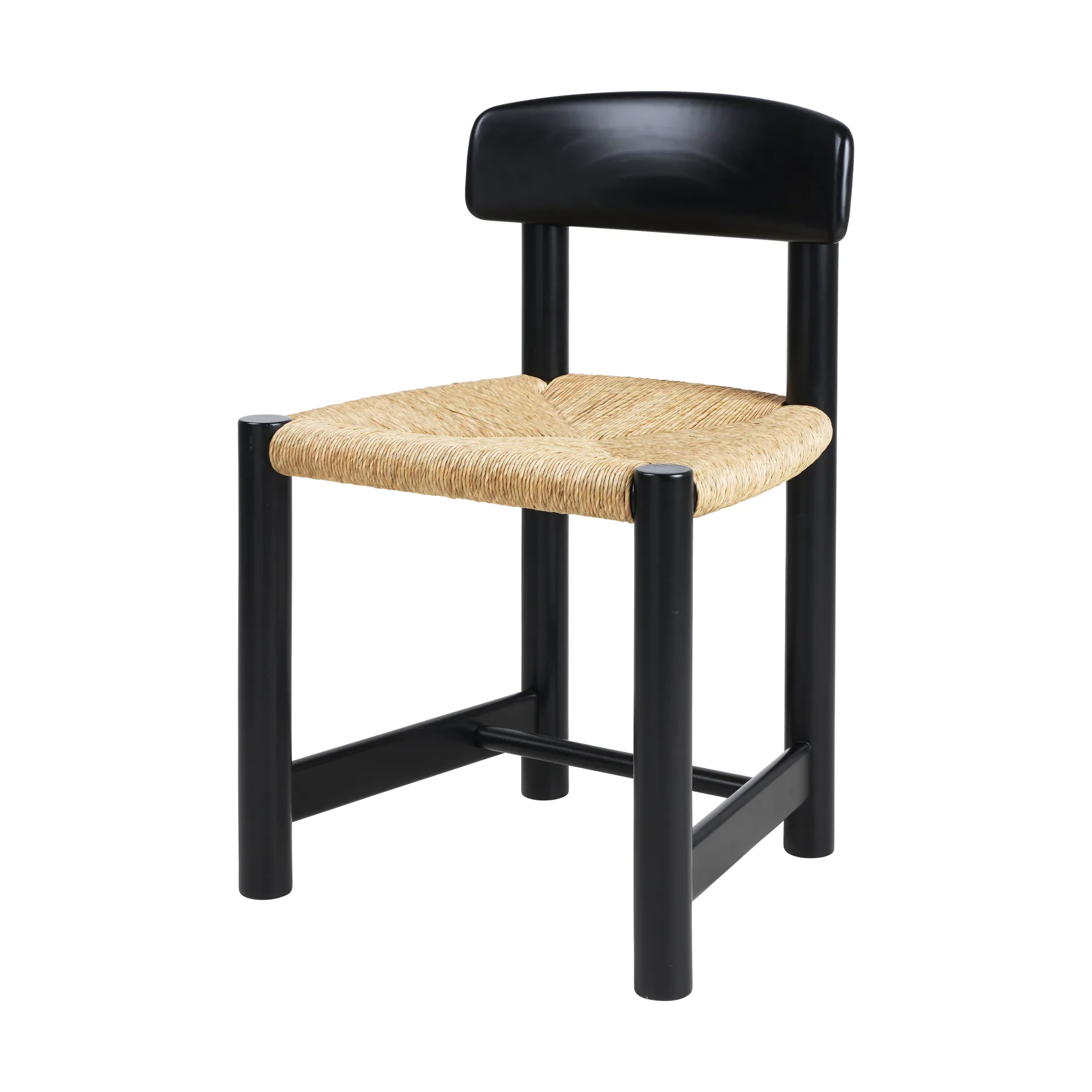 Daumiller Side Chair tuoli, Natural Rush-brown/black pine GUBI