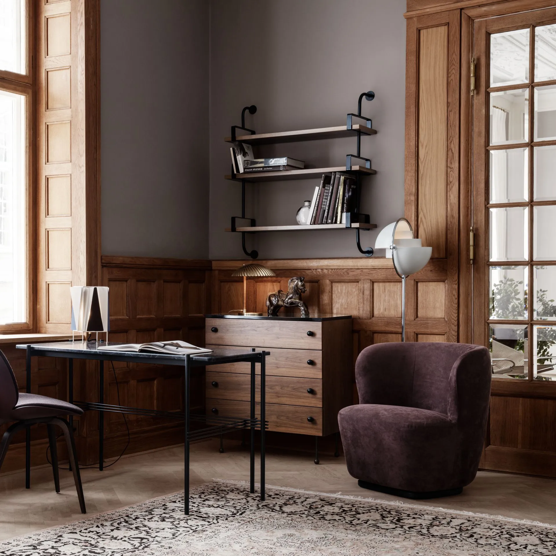 Démon hylly 3 hyllylevyä 95 cm, Walnut GUBI