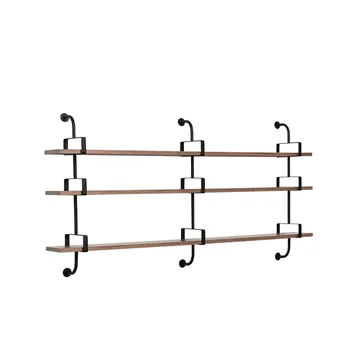 Demon seinähylly 3 tasoa - Walnut, 215 cm - GUBI