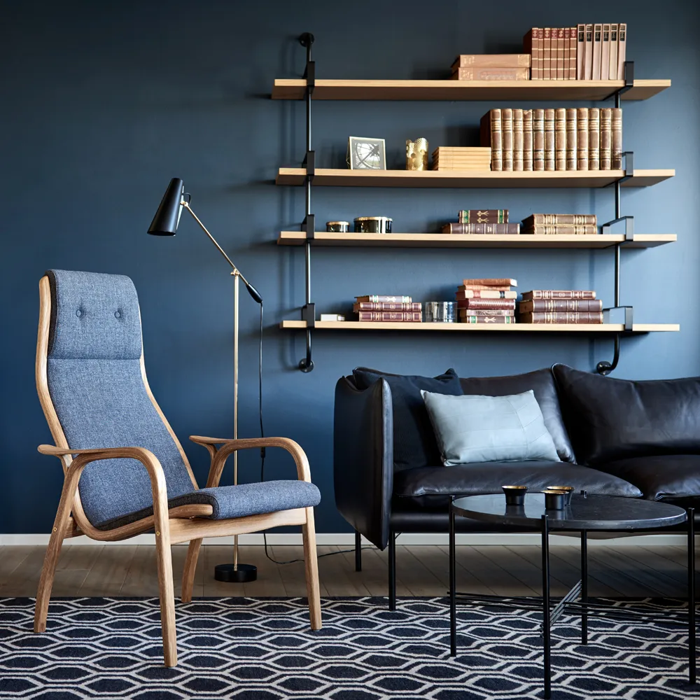 Demon seinähylly 5 tasoa, Walnut, 155 cm GUBI