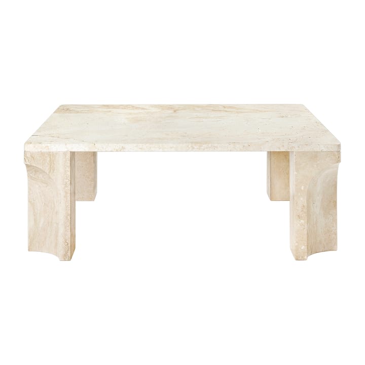 Doric sohvapöytä 80 x 80 cm - Neutral white-travertine - Gubi