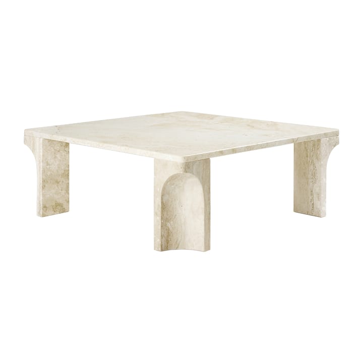 Doric sohvapöytä 80 x 80 cm, Neutral white-travertine GUBI
