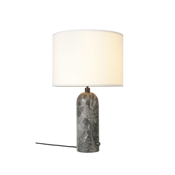 Gravity L pöytävalaisin, grey marble + valkoinen varjostin GUBI