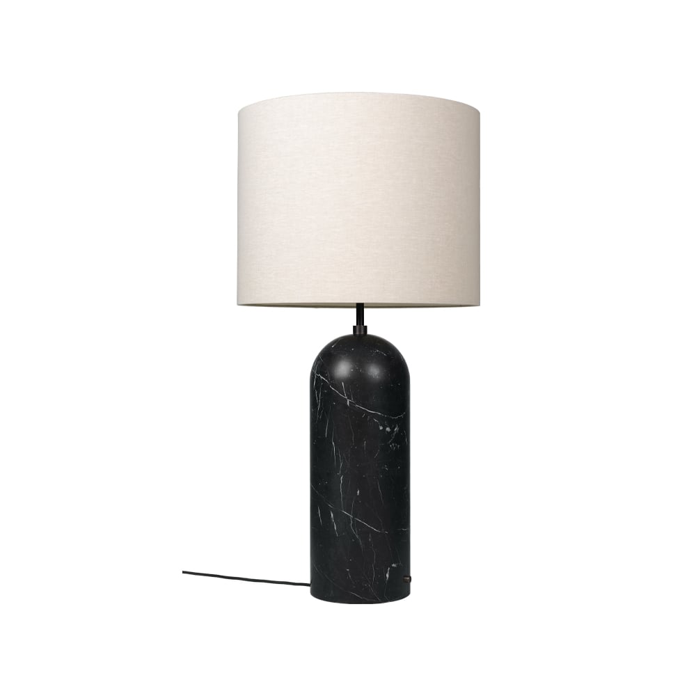 GUBI Gravity XL -lattiavalaisin Musta marmori/canvas, low