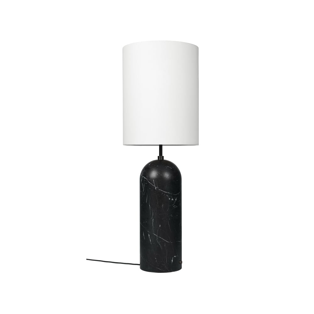 GUBI Gravity XL -lattiavalaisin Musta marmori/valkoinen, high