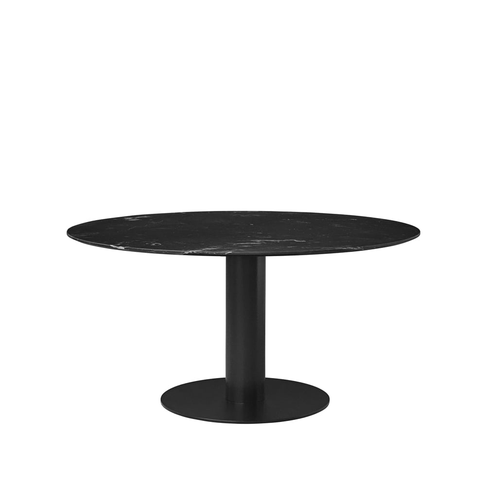 Gubi 2.0 -ruokapöytä Marble black, ø 150, musta runko