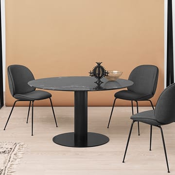 Gubi 2.0 -ruokapöytä - Marble black, ø 150, musta runko - GUBI