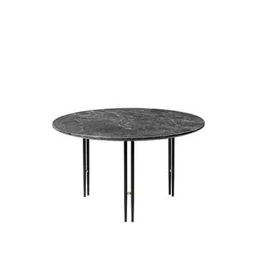 IOI sohvapöytä - Grey emperador marble, ø 70, musta runko - GUBI