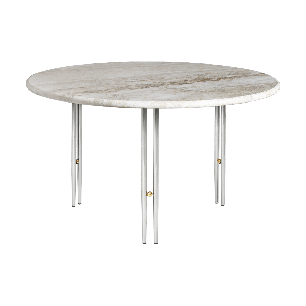 GUBI IOI sohvapöytä Rippled beige-kromijalusta 70 cm