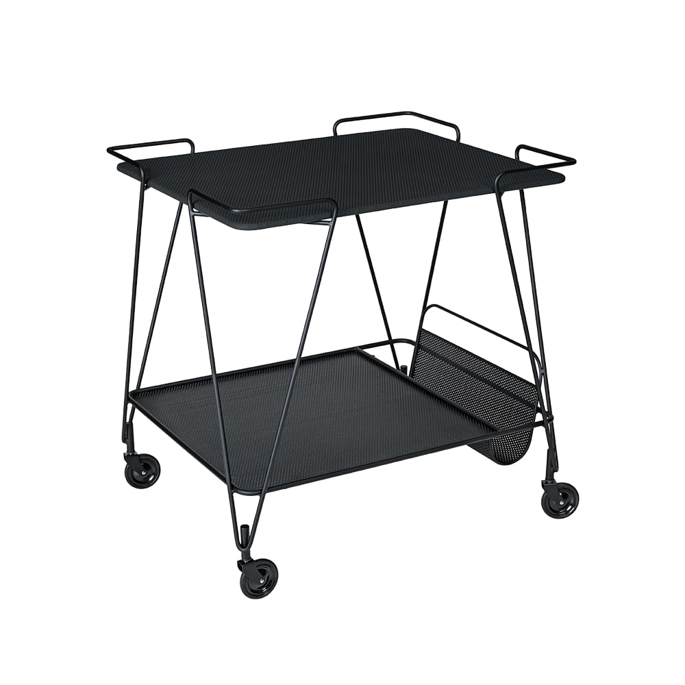 GUBI Matégot Trolley -tarjoiluvaunu Black | Skandinaavinen Sisustus | Rullavaunut & Tarjoiluvaunut | Musta