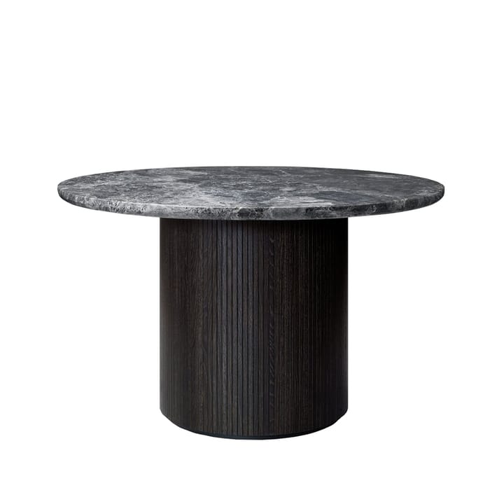 Moon ruokapöytä pyöreä - Marble grey, Ø 120 cm, ruskea/mustaksi petsattu jalka - GUBI