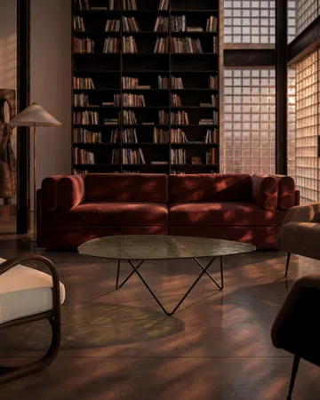 Pedrera sohvapöytä - Musta semimatta-struktuurilasi smoke - GUBI