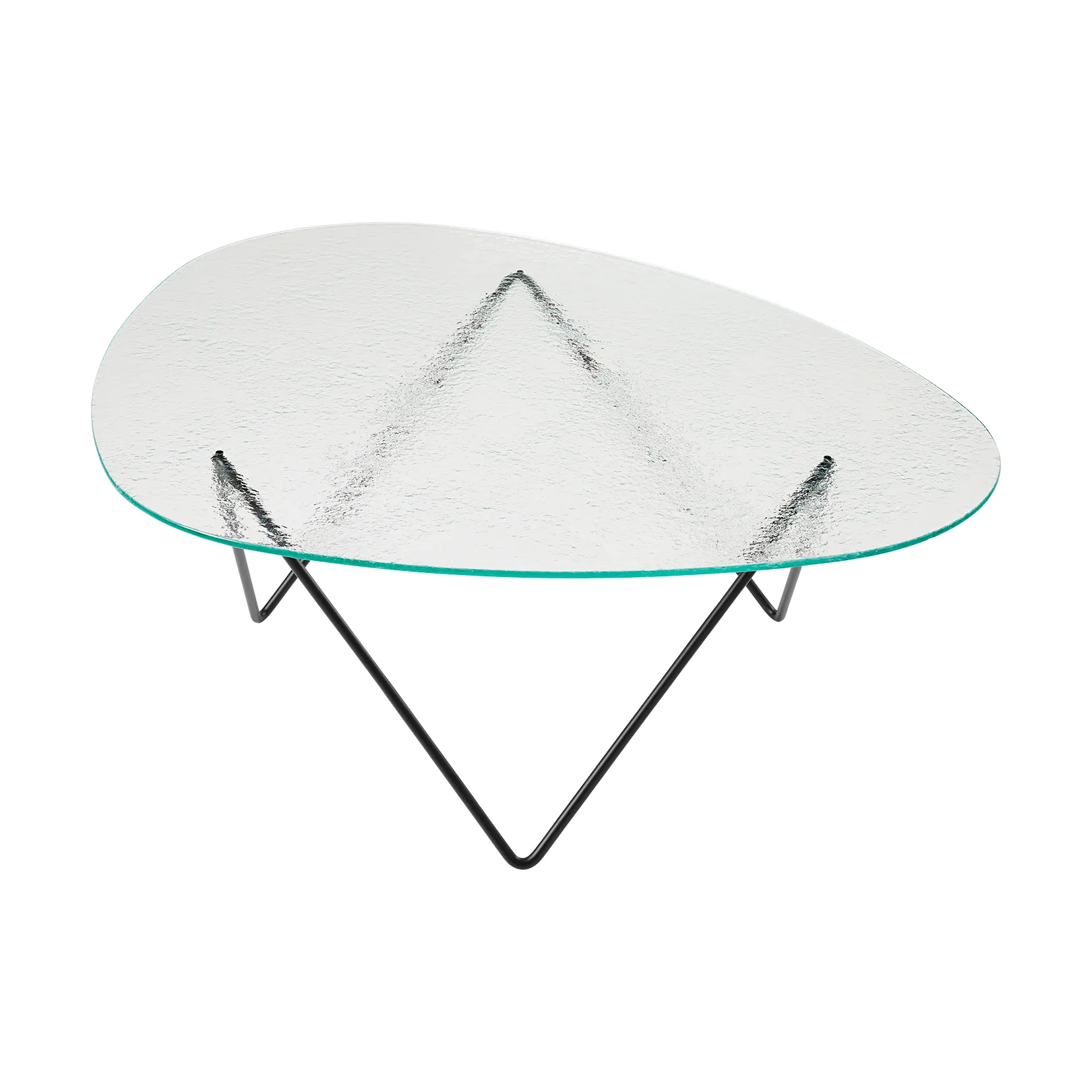 Pedrera sohvapöytä, Musta semimatta‑rakenne lasi kirkas GUBI