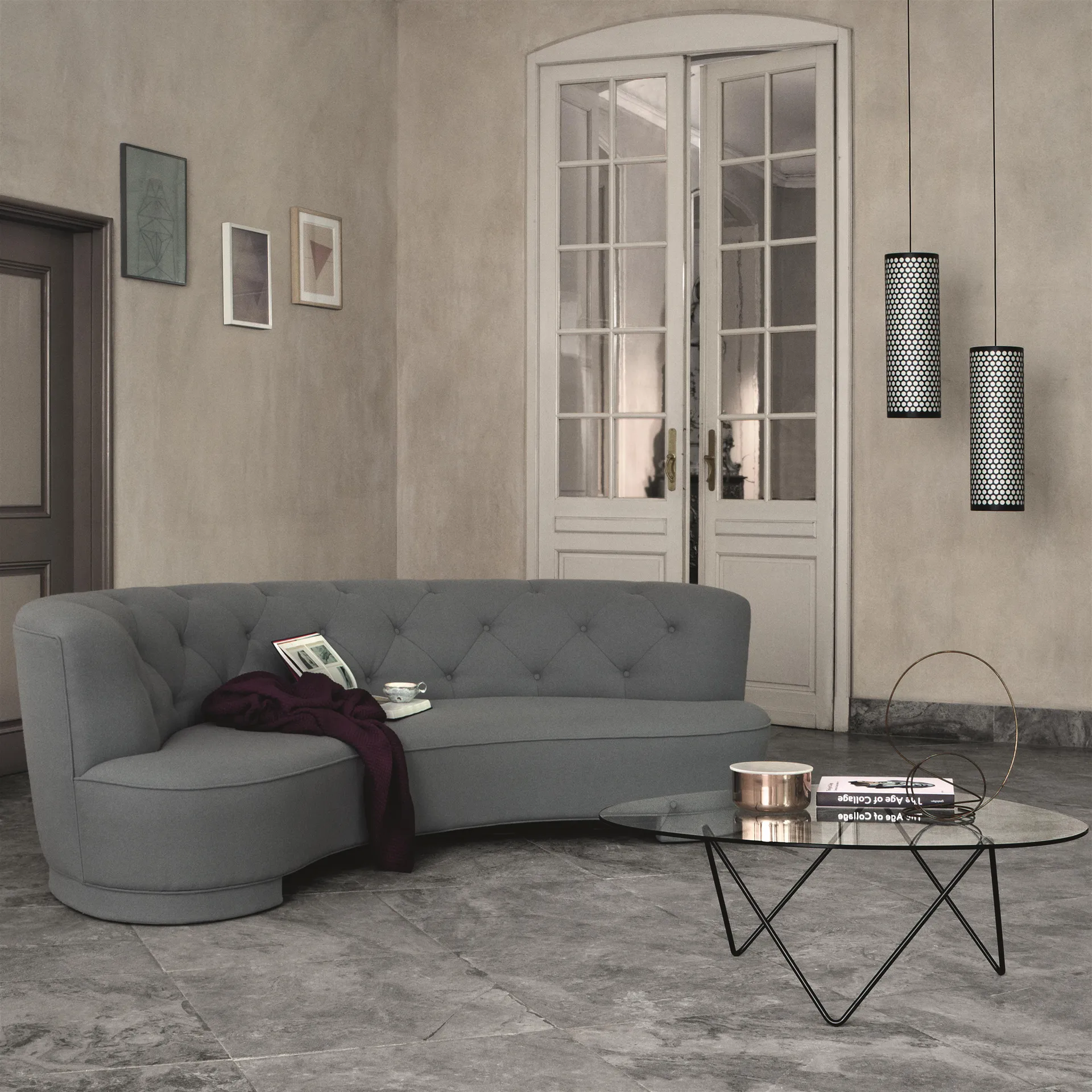 Pedrera sohvapöytä, mustat jalat GUBI