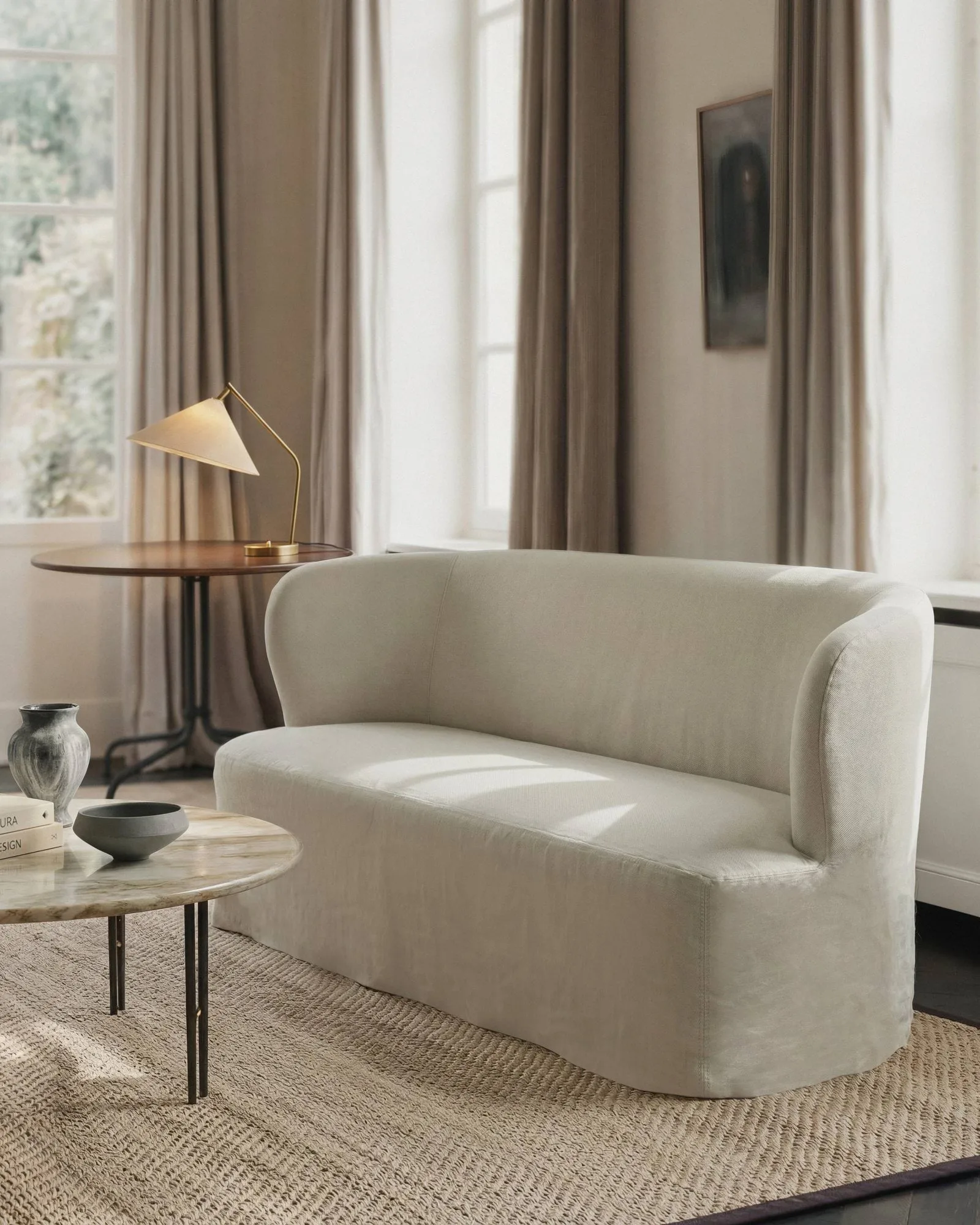 Stay Slipcover sohva, Linen 0024, 260x95 cm, 4-istuin GUBI
