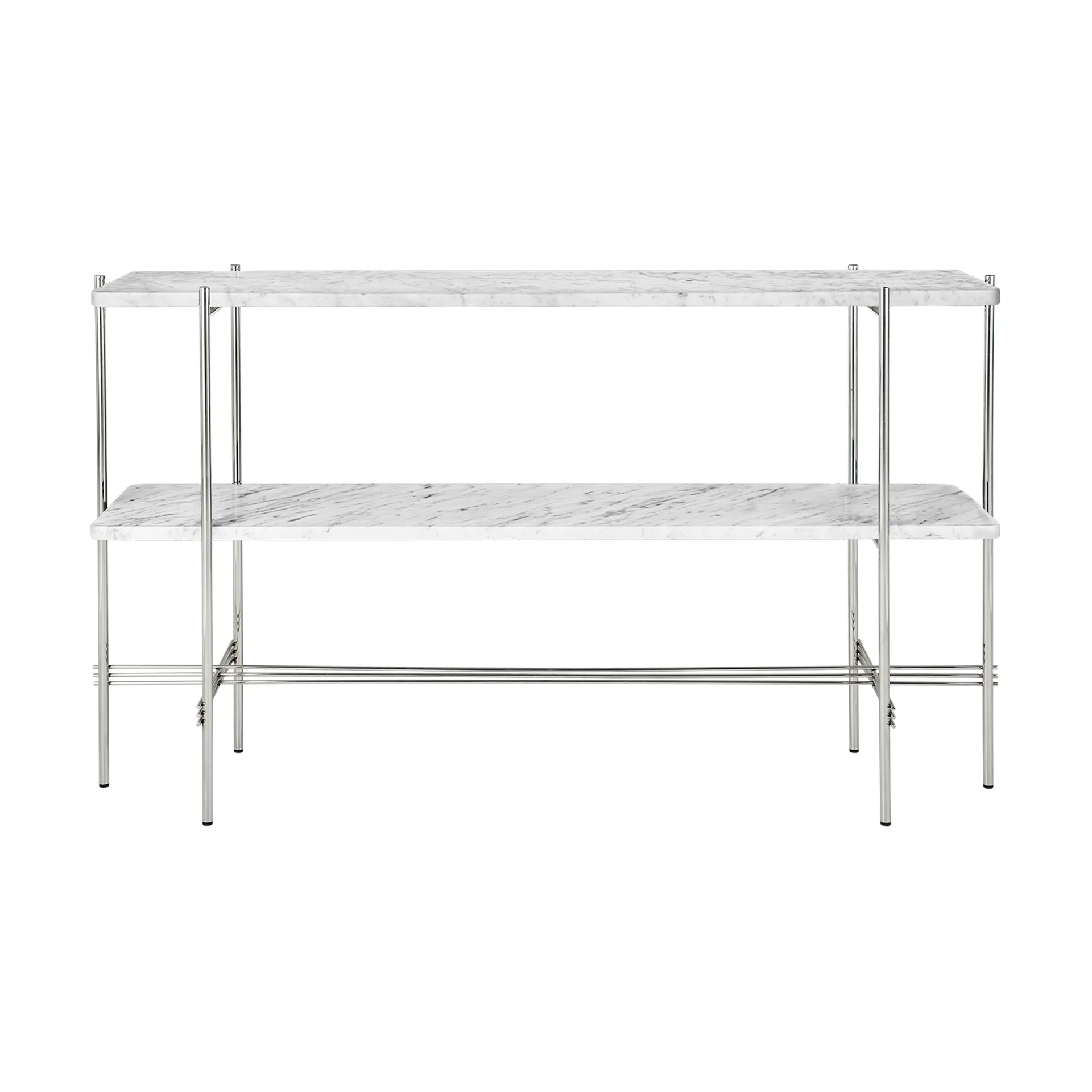 TS Console pöytä 120x30x72 cm, White carrara marble-teräs GUBI