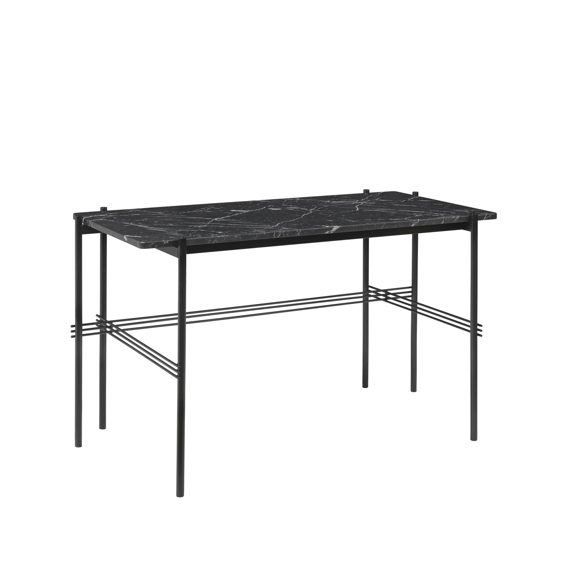 TS Desk -kirjoituspöytä, Marble black, mustaksi maalattu teräs GUBI