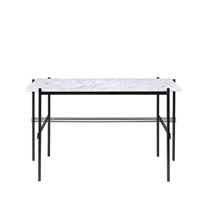 TS Desk -kirjoituspöytä - Marble white, mustaksi maalattu teräs - GUBI