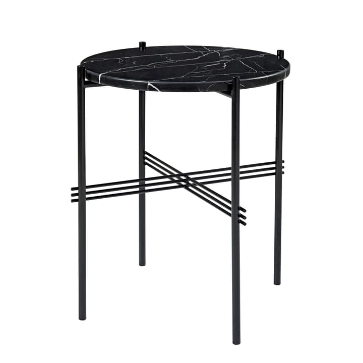 TS pöytä mustat jalat Ø 40 cm - musta marmori - GUBI
