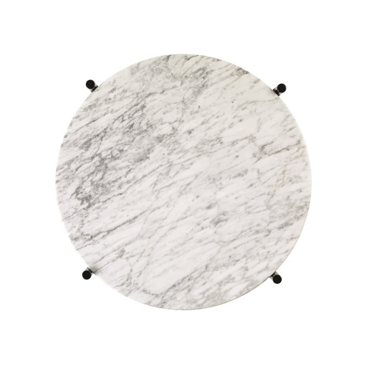 TS pöytä mustat jalat Ø 40 cm - valkoinen marmori - GUBI