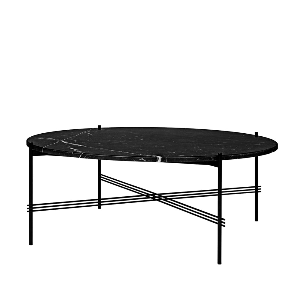 GUBI TS Round -sohvapöytä Black marquina marble, 105, musta runko