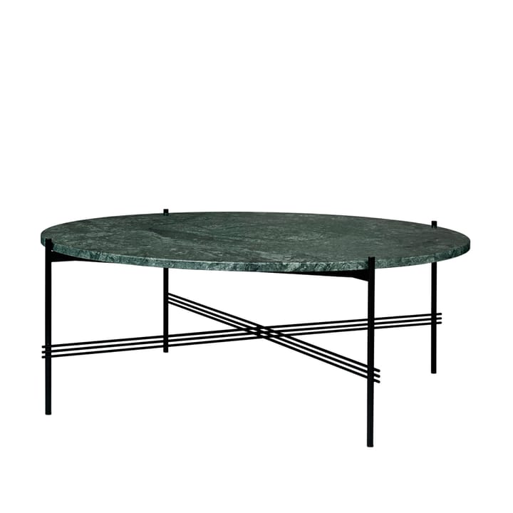 TS Round -sohvapöytä - Green guatemala marble, ø 105, musta runko - GUBI