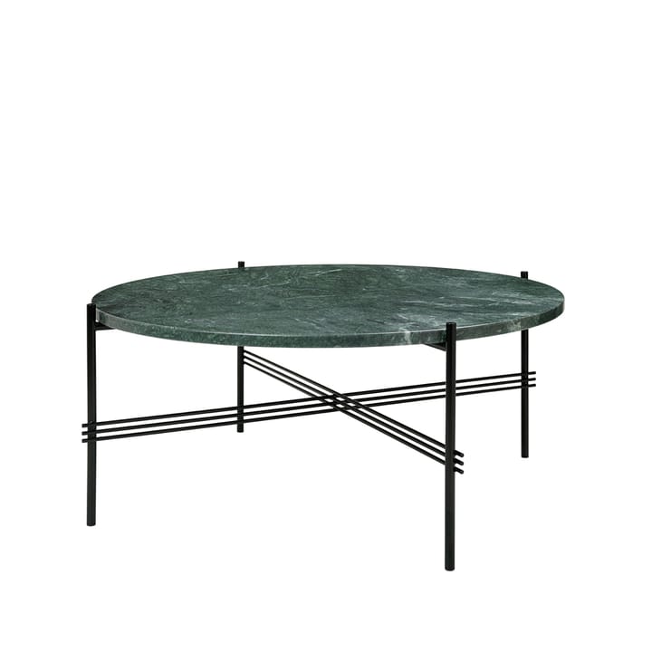 TS Round -sohvapöytä - Green guatemala marble, ø 80, musta runko - GUBI