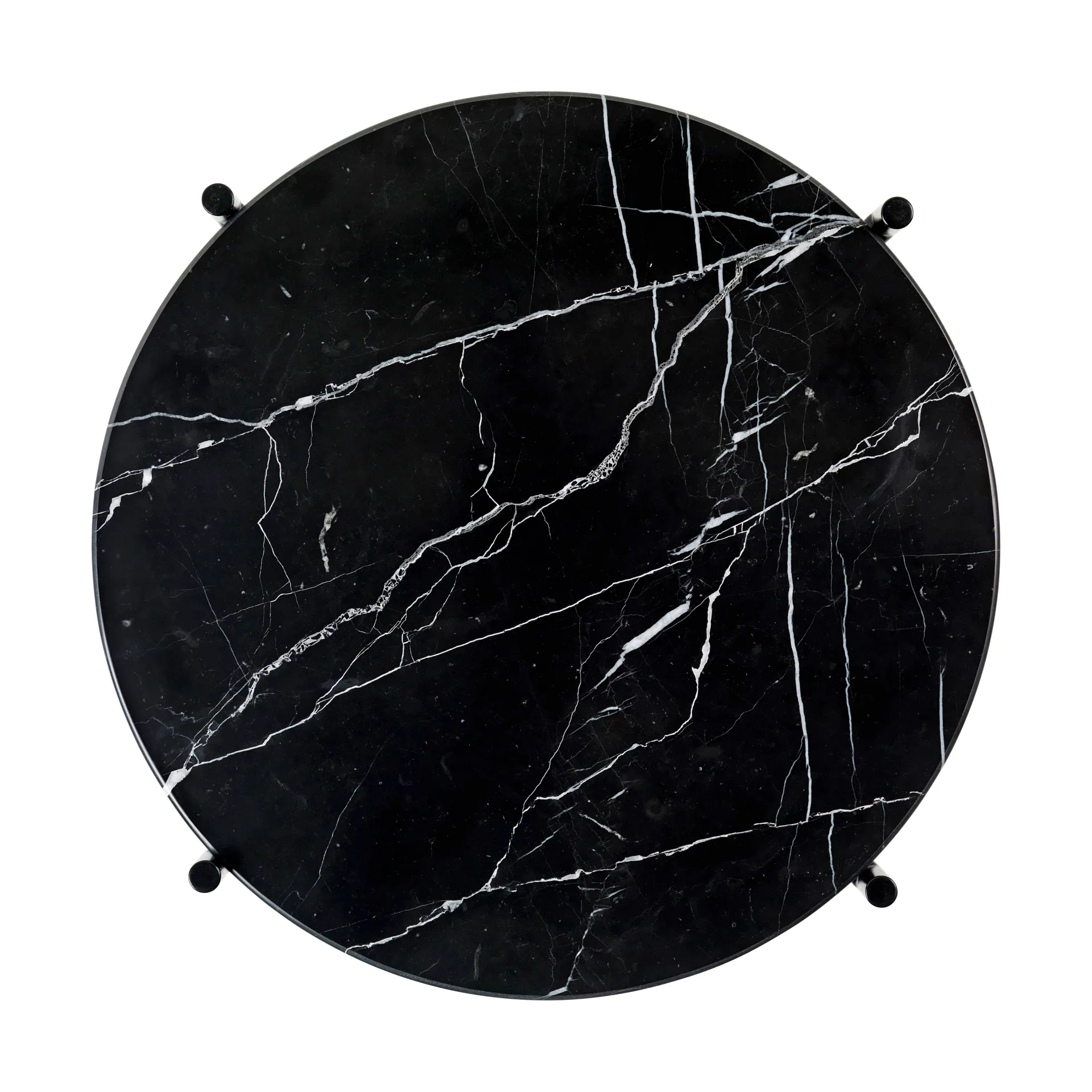 TS sivupöytä kiillotettu teräs Ø 40, Black marquina marble GUBI