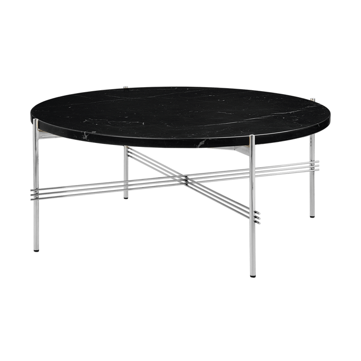 TS sohvapöytä kiillotettu teräs Ø 80 - Black marquina marble - GUBI