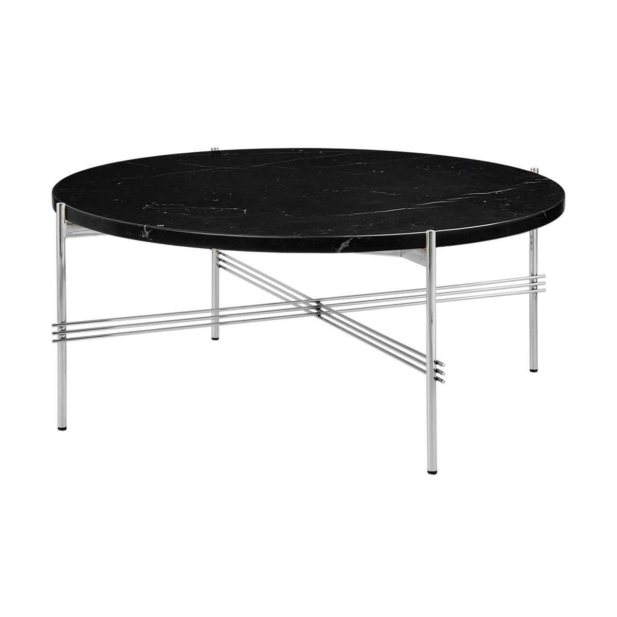 GUBI TS sohvapöytä kiillotettu teräs 80 Black marquina marble