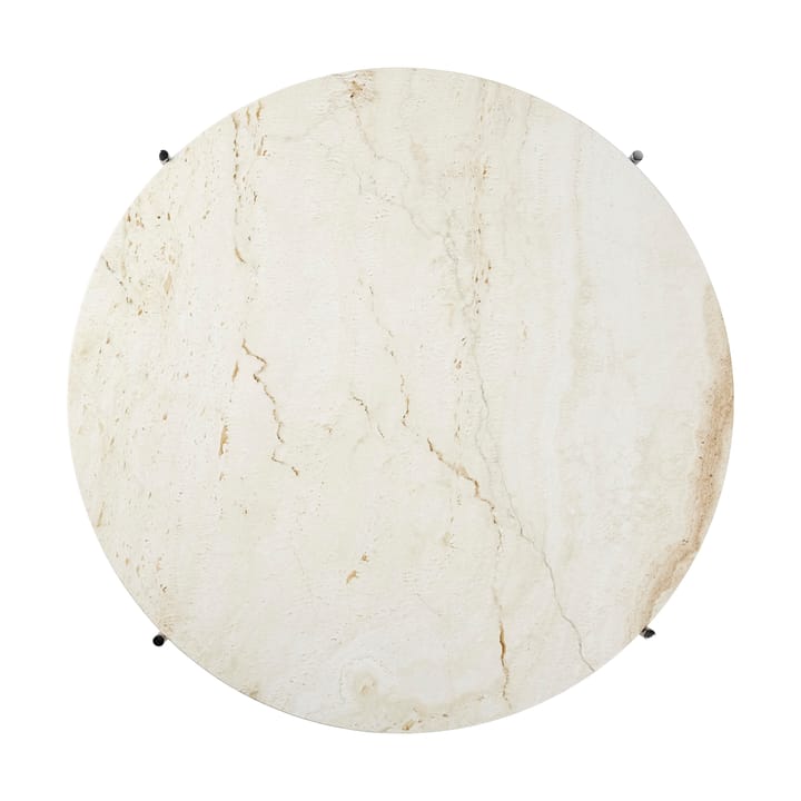 TS sohvapöytä kiillotettu teräs Ø 80 - Neutral white travertine - GUBI