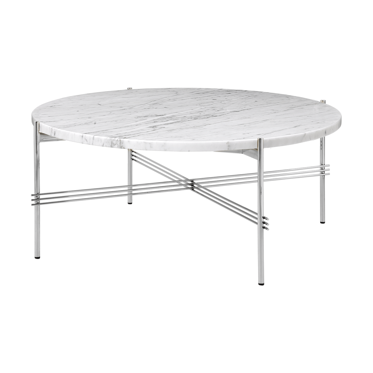 GUBI TS sohvapöytä kiillotettu teräs 80 White carrara marble